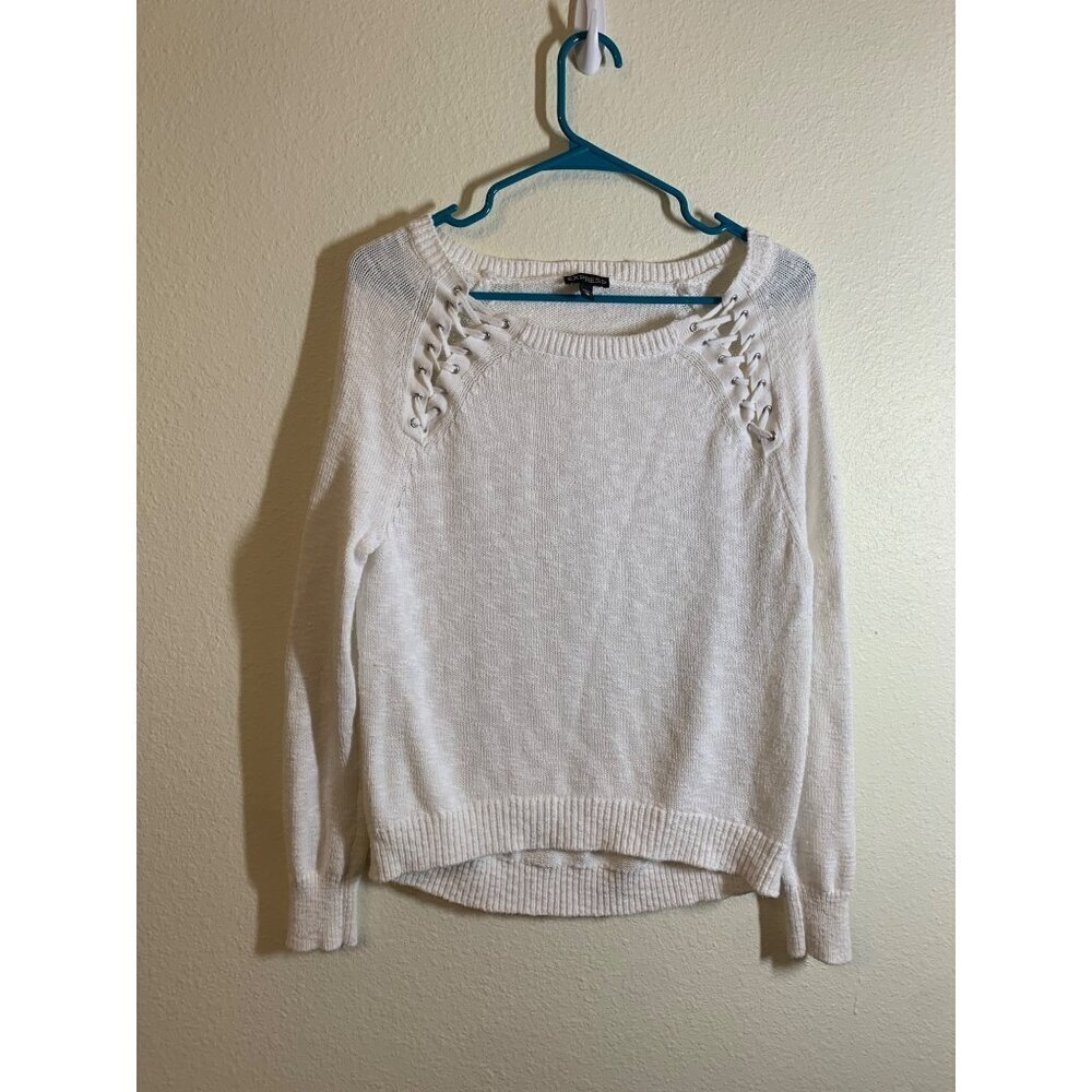 Express Stylish Cotton Sweater Womens Size XS White Y4